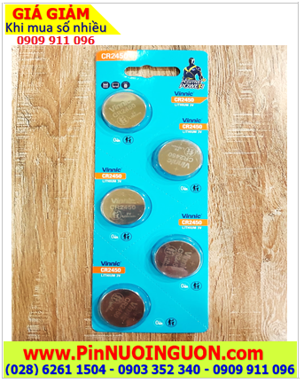 COMBO MUA 01 vỉ 5viên Pin VINNIC CR2450 lithium 3V chính hãng _Giá chỉ 85.000/Vỉ 5viên